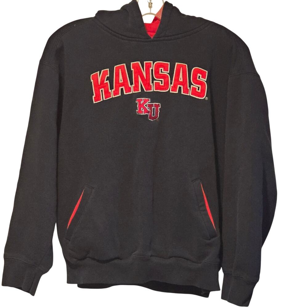 Kansas University KU Jayhawks Navy Blue Hoodie Youth XL